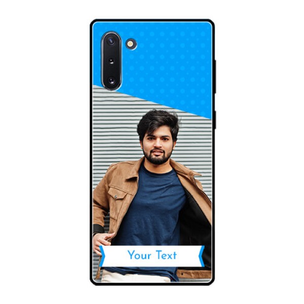 Galaxy Note 10 Photo Printing on Glass Case  - Simple Blue Color Design