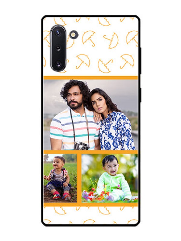 Custom Galaxy Note 10 Custom Glass Mobile Case  - Yellow Pattern Design
