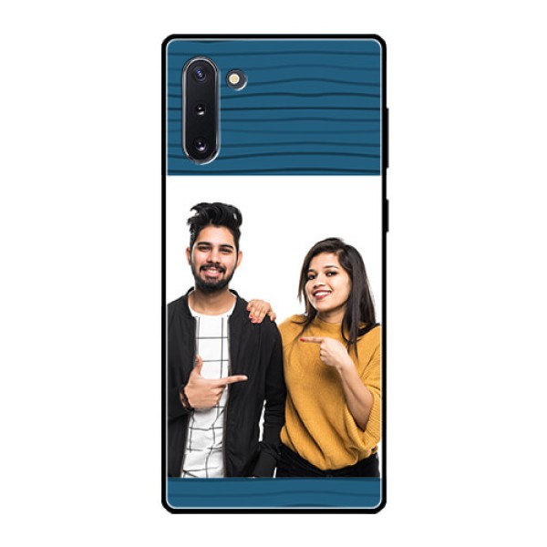 Galaxy Note 10 Custom Glass Phone Case  - Blue Pattern Cover Design