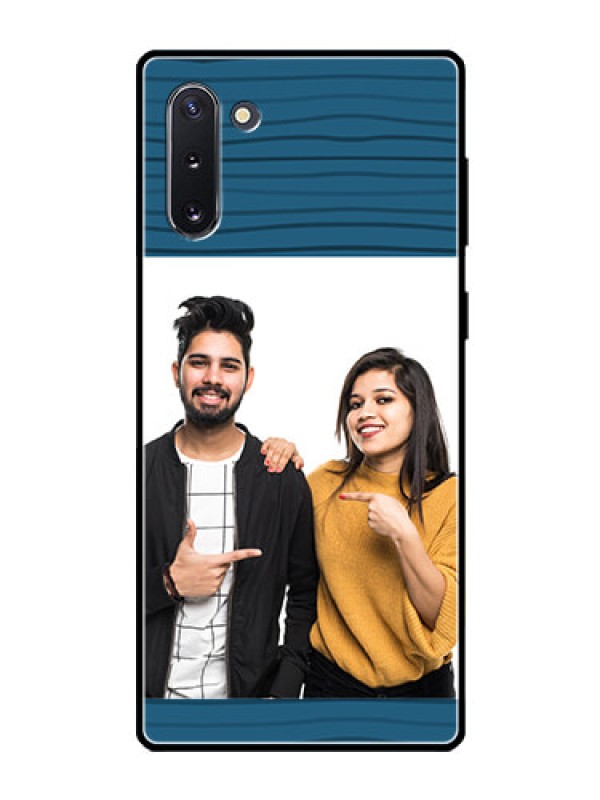 Custom Galaxy Note 10 Custom Glass Phone Case  - Blue Pattern Cover Design