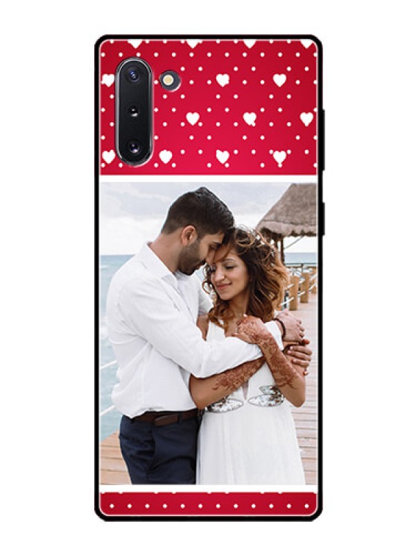 Custom Galaxy Note 10 Photo Printing on Glass Case  - Hearts Mobile Case Design
