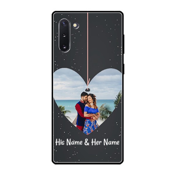 Galaxy Note 10 Custom Glass Phone Case  - Hanging Heart Design