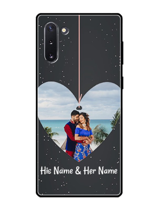 Custom Galaxy Note 10 Custom Glass Phone Case  - Hanging Heart Design