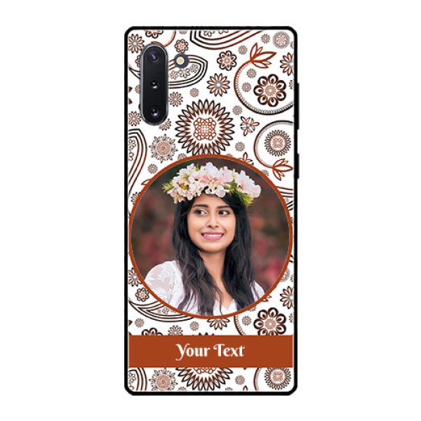 Galaxy Note 10 Custom Glass Mobile Case  - Abstract Floral Design 