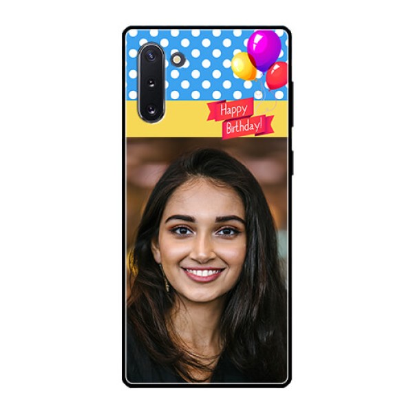 Galaxy Note 10 Custom Glass Mobile Case  - Happy Birthday Design