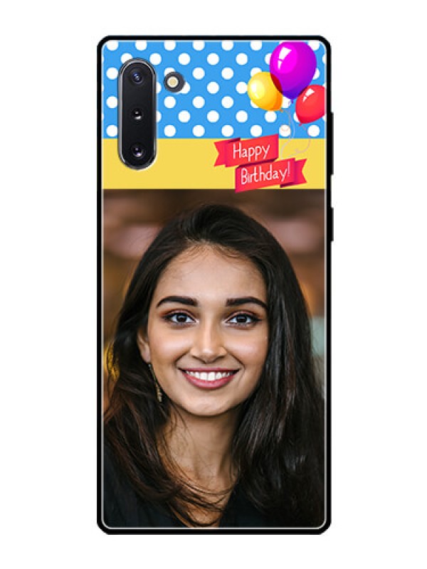 Custom Galaxy Note 10 Custom Glass Mobile Case  - Happy Birthday Design