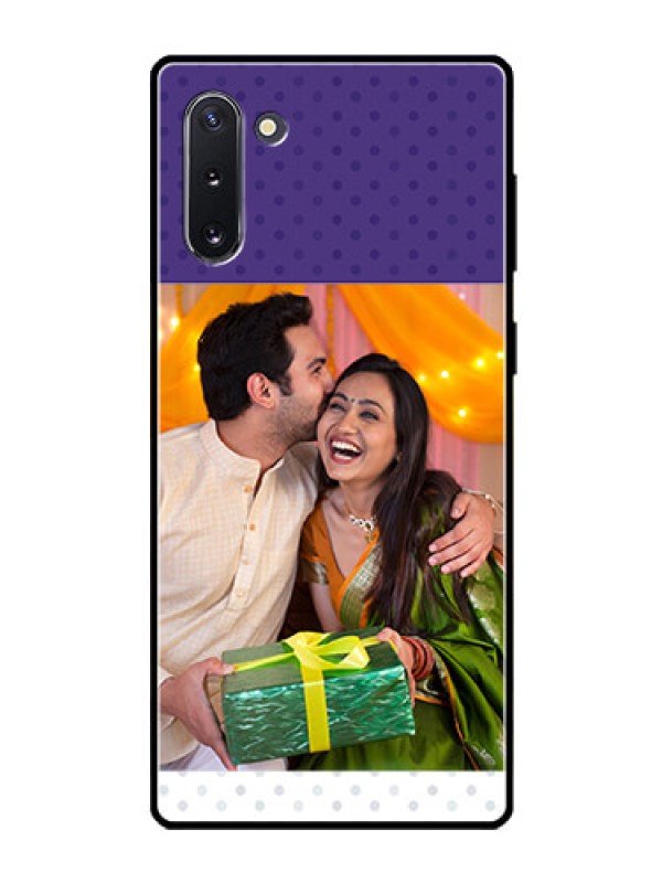Custom Galaxy Note 10 Personalized Glass Phone Case  - Violet Pattern Design