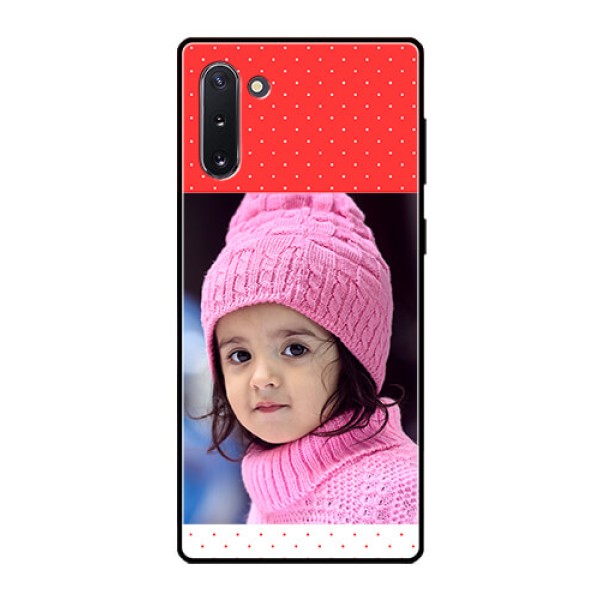 Galaxy Note 10 Photo Printing on Glass Case  - Red Pattern Design