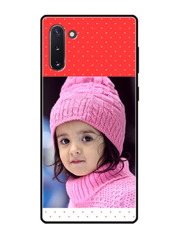 Custom Galaxy Note 10 Photo Printing on Glass Case  - Red Pattern Design
