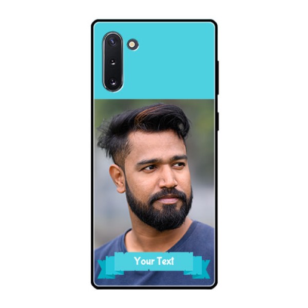 Galaxy Note 10 Personalized Glass Phone Case - Simple Blue Color Design Galaxy Note 10 Personalized Glass Phone Case - Simple Blue Color Design