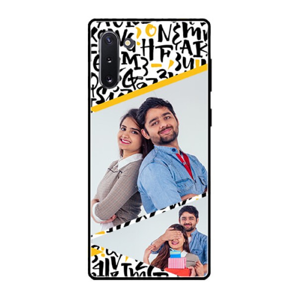 Galaxy Note 10 Custom Glass Mobile Case - Letters Pattern Design Galaxy Note 10 Custom Glass Mobile Case - Letters Pattern Design