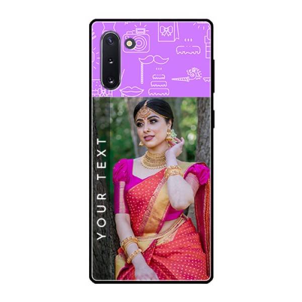 Galaxy Note 10 Custom Glass Mobile Case - Birthday Icons Design Galaxy Note 10 Custom Glass Mobile Case - Birthday Icons Design