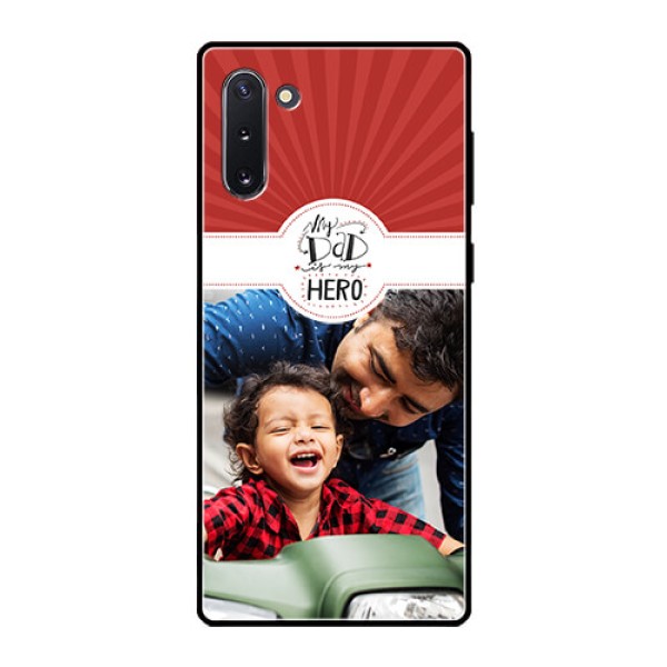 Galaxy Note 10 Photo Printing on Glass Case  - My Dad Hero Design