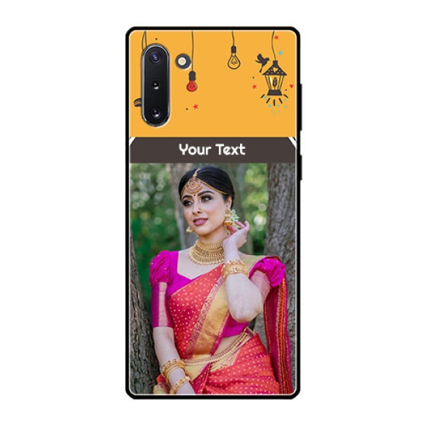 Galaxy Note 10 Custom Glass Mobile Case  - with Family Picture and Icons 