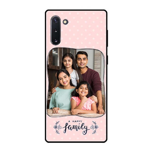 Galaxy Note 10 Custom Glass Phone Case  - Family with Dots Design