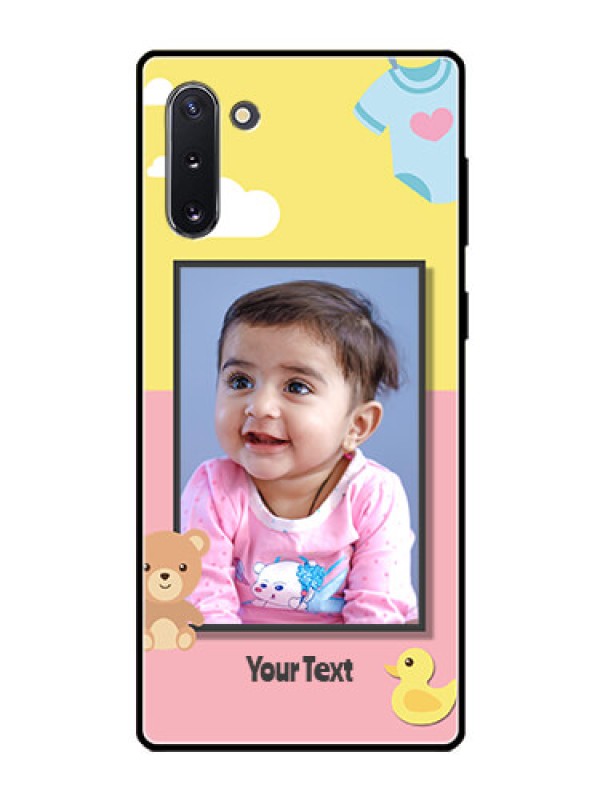 Custom Galaxy Note 10 Photo Printing on Glass Case  - Kids 2 Color Design