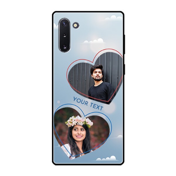 Galaxy Note 10 Custom Glass Mobile Case - Blue Color Couple Design Galaxy Note 10 Custom Glass Mobile Case - Blue Color Couple Design