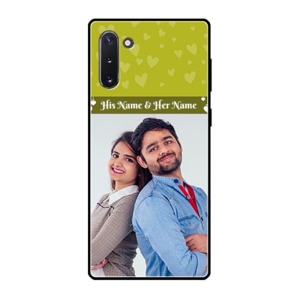 Galaxy Note 10 Custom Glass Phone Case - You & Me Heart Design Galaxy Note 10 Custom Glass Phone Case - You & Me Heart Design