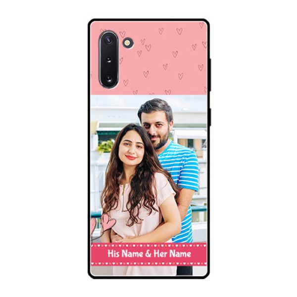 Galaxy Note 10 Personalized Glass Phone Case  - Love Design Peach Color