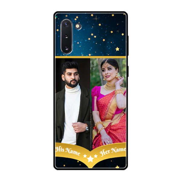 Galaxy Note 10 Custom Glass Phone Case  - Galaxy Stars Backdrop Design