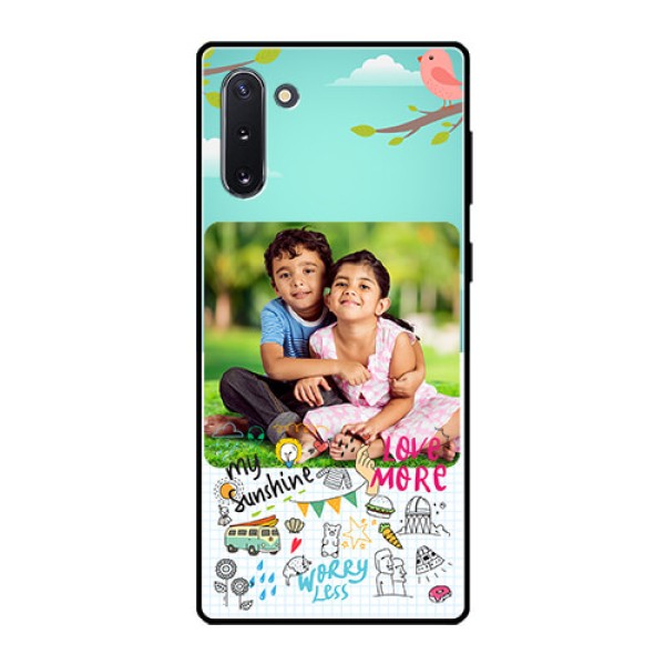 Galaxy Note 10 Photo Printing on Glass Case  - Doodle love Design