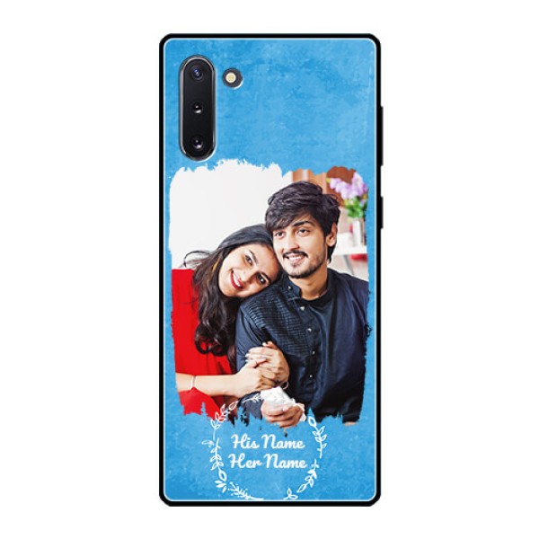 Galaxy Note 10 Custom Glass Phone Case - Blue Color Vintage Design