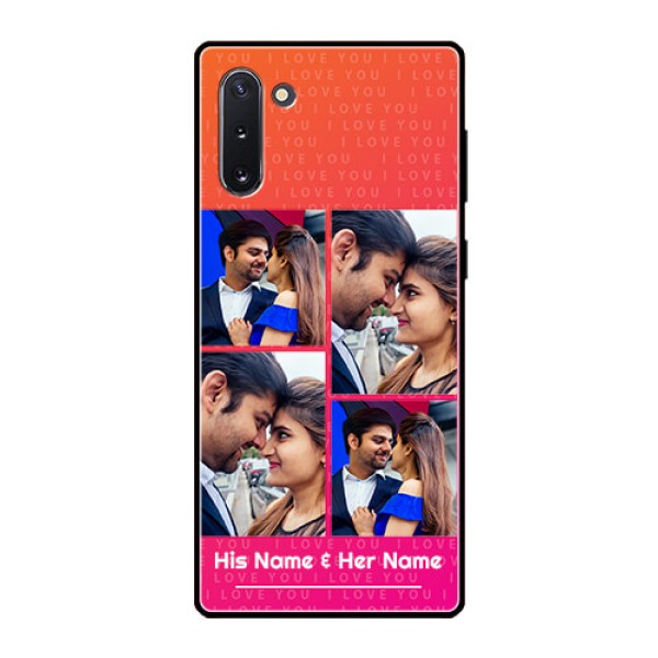 Galaxy Note 10 Custom Glass Phone Case  - I Love You Pink Design