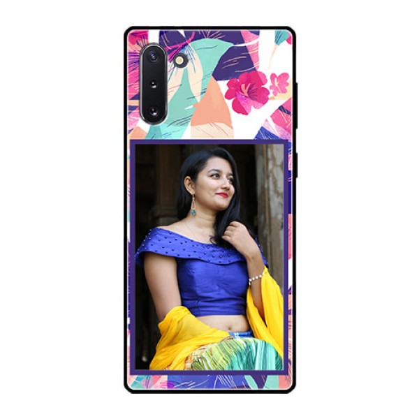Galaxy Note 10 Custom Glass Mobile Case - Abstract Floral Design Galaxy Note 10 Custom Glass Mobile Case - Abstract Floral Design