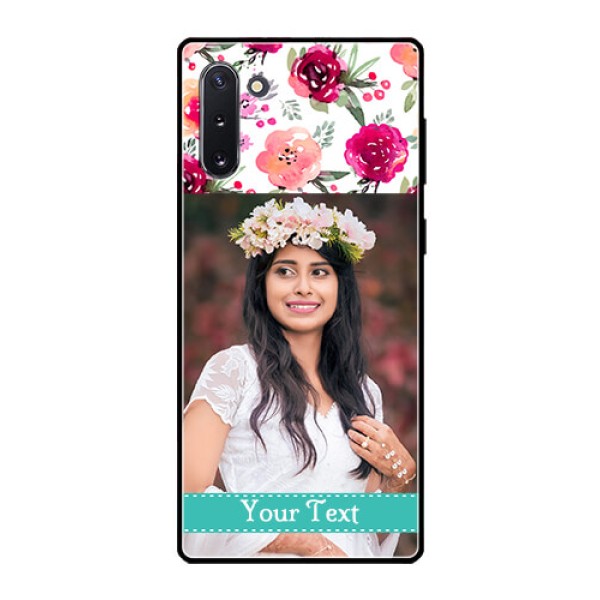 Galaxy Note 10 Custom Glass Phone Case  - Watercolor Floral Design