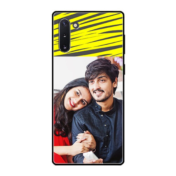 Galaxy Note 10 Photo Printing on Glass Case  - Yellow Abstract Design