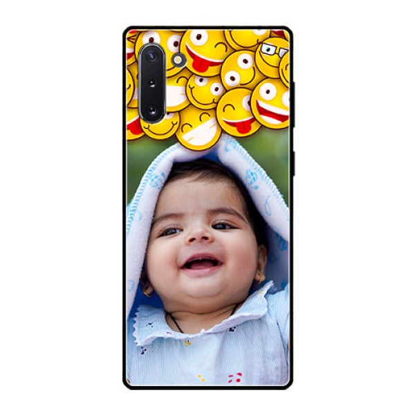 Galaxy Note 10 Custom Glass Mobile Case - with Smiley Emoji Design Galaxy Note 10 Custom Glass Mobile Case - with Smiley Emoji Design