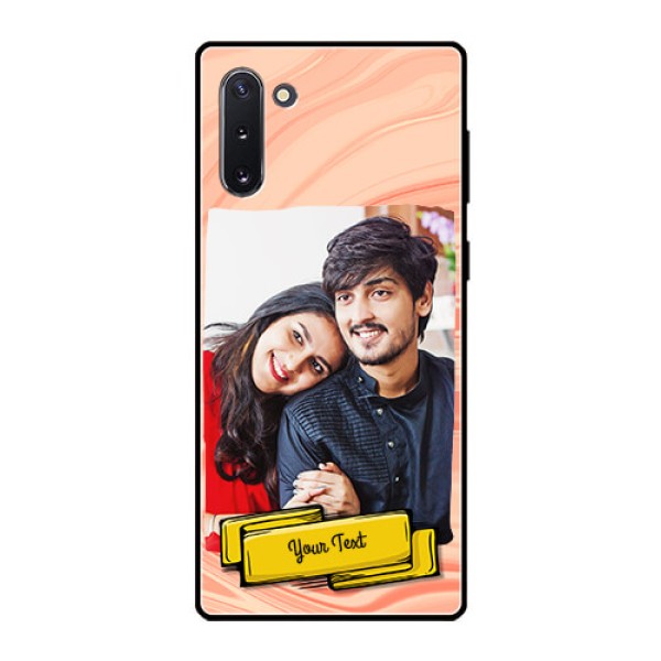 Galaxy Note 10 Personalized Glass Phone Case  - Marble Texture Design