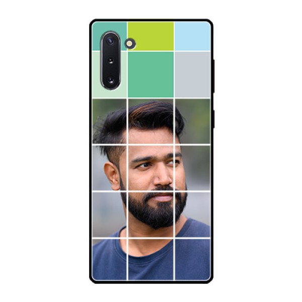 Galaxy Note 10 Photo Printing on Glass Case  - with white box pattern 