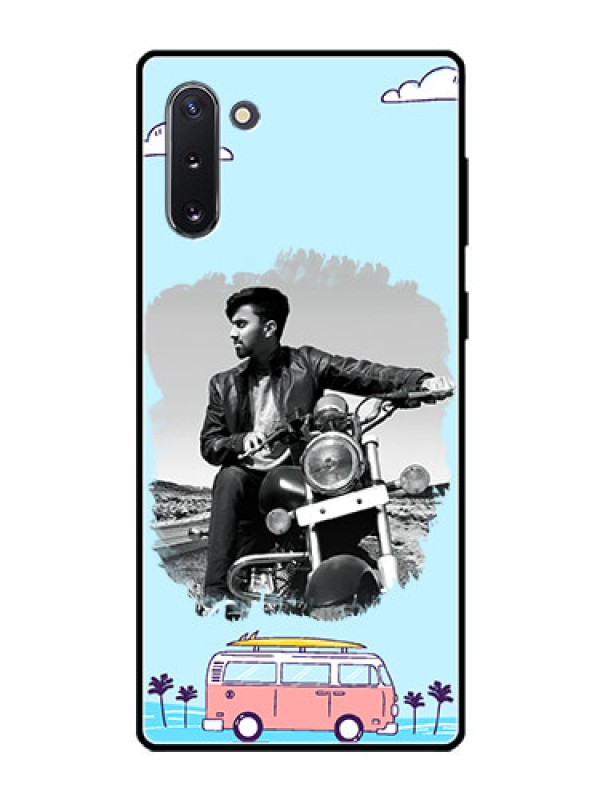 Custom Galaxy Note 10 Photo Printing on Glass Case  - Travel & Adventure Design
