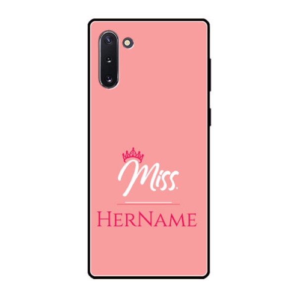 Galaxy Note 10 Custom Glass Phone Case Mrs with Name