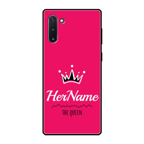 Galaxy Note 10 Glass Phone Case Queen with Name