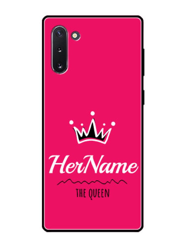 Custom Galaxy Note 10 Glass Phone Case Queen with Name