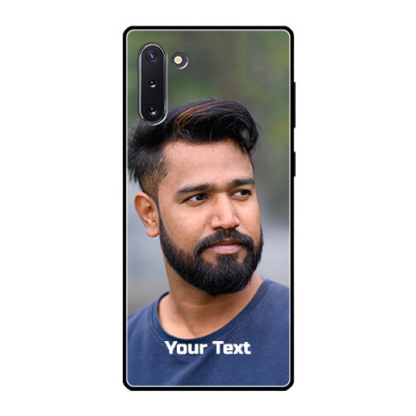 Galaxy Note 10 Glass Mobile Cover: Photo with Text