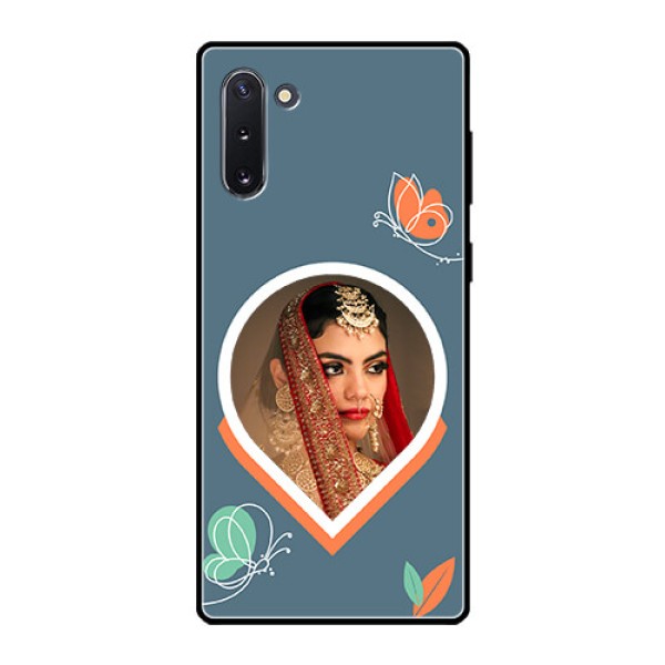 Galaxy Note 10 Custom Glass Mobile Case - Droplet Butterflies Design