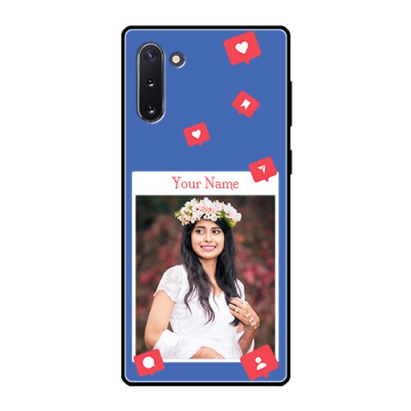 Galaxy Note 10 Custom Glass Phone Case - Like Share And Comment Design