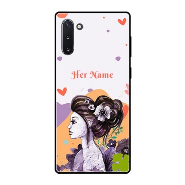 Galaxy Note 10 Personalized Glass Phone Case - Woman And Nature Design Galaxy Note 10 Personalized Glass Phone Case - Woman And Nature Design