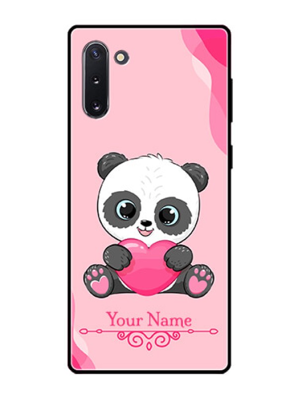 Custom Galaxy Note 10 Custom Glass Mobile Case - Cute Panda Design