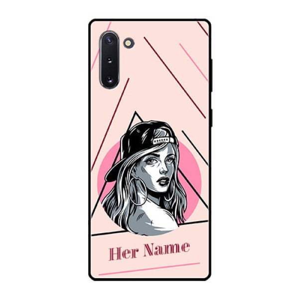Galaxy Note 10 Personalized Glass Phone Case - Rockstar Girl Design