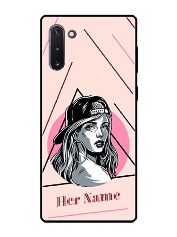 Custom Galaxy Note 10 Personalized Glass Phone Case - Rockstar Girl Design
