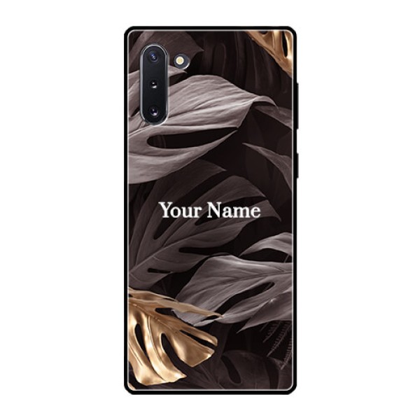 Galaxy Note 10 Personalised Glass Phone Case - Wild Leaves digital paint Design Galaxy Note 10 Personalised Glass Phone Case - Wild Leaves digital paint Design