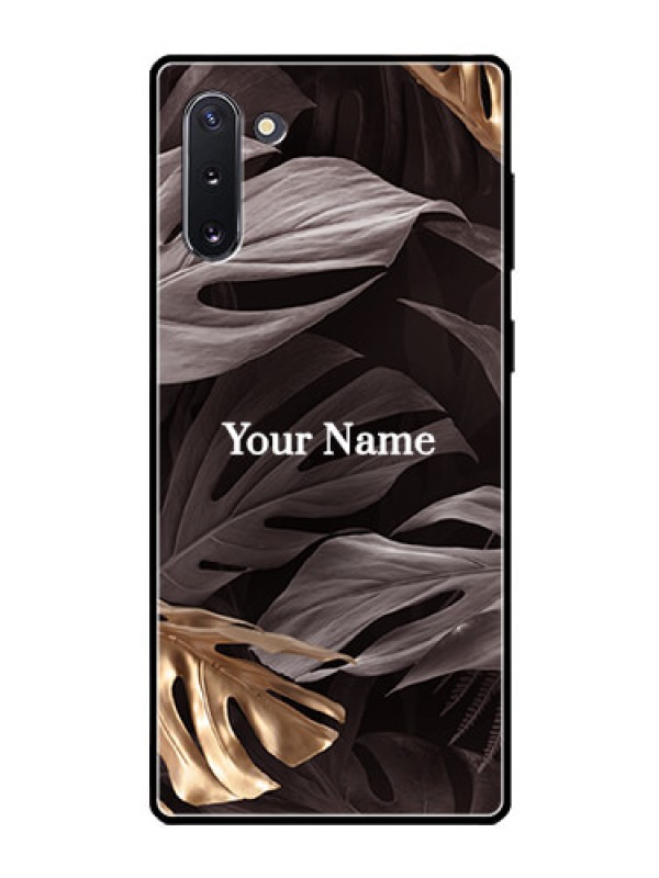 Custom Galaxy Note 10 Personalised Glass Phone Case - Wild Leaves digital paint Design