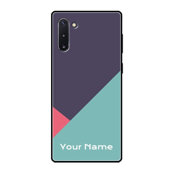 Galaxy Note 10 Custom Glass Mobile Case - Tri Color abstract Design Galaxy Note 10 Custom Glass Mobile Case - Tri Color abstract Design