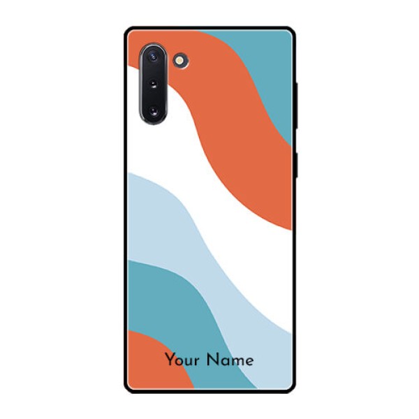 Galaxy Note 10 Custom Glass Mobile Case - coloured Waves Design Galaxy Note 10 Custom Glass Mobile Case - coloured Waves Design