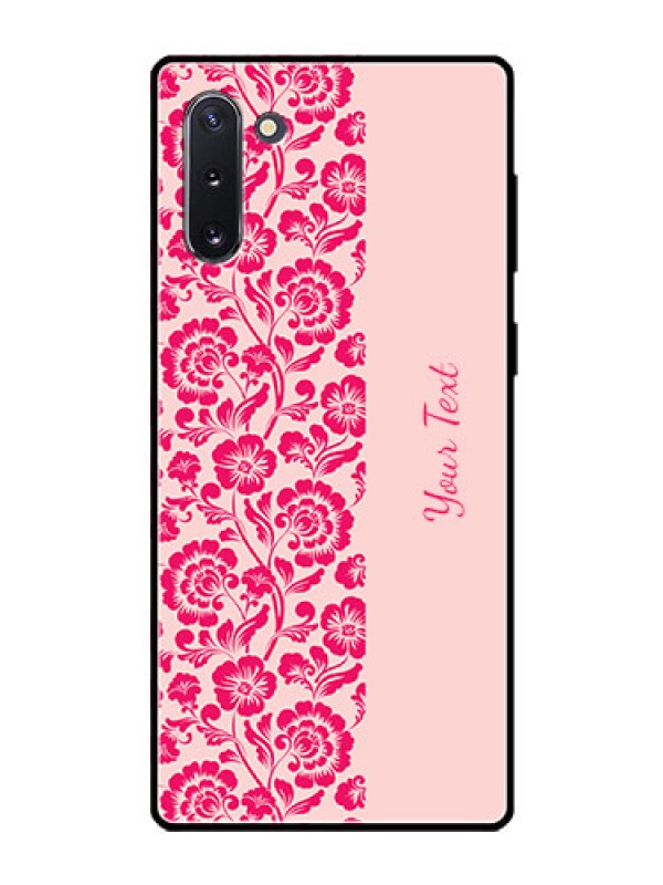 Custom Galaxy Note 10 Custom Glass Phone Case - Attractive Floral Pattern Design