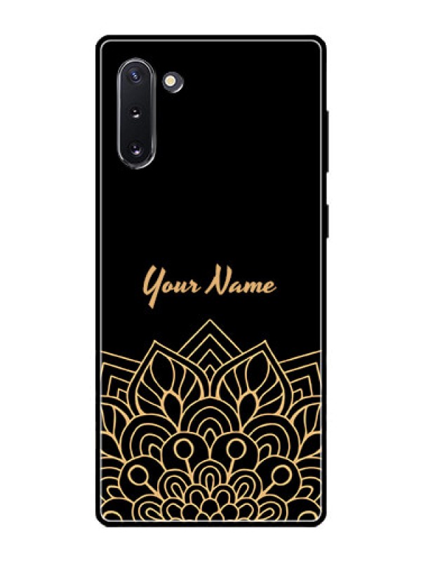 Custom Galaxy Note 10 Custom Glass Phone Case - Golden mandala Design